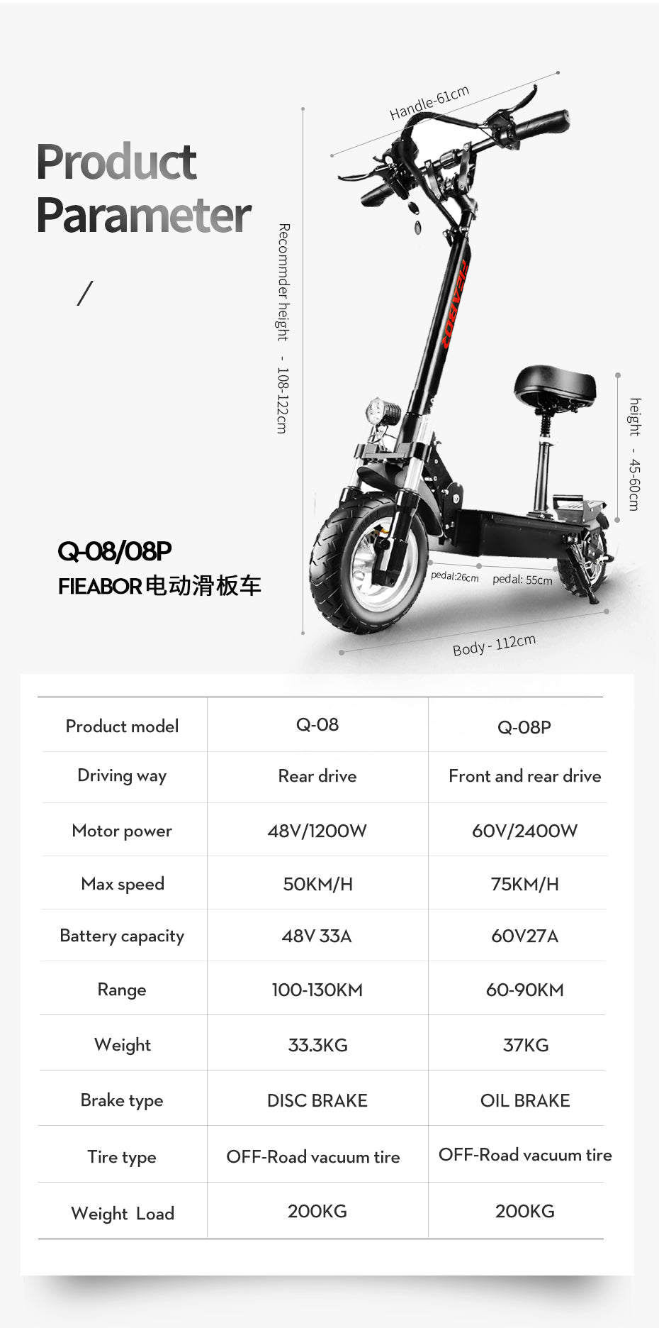 2024 New Convenient High end Electric Scooter for Going Out